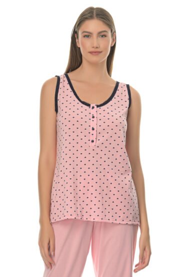 Πυτζάμα γυναικεία βερμούδα σε print με καρδούλες από τη συλλογή rosita - PNN Nightwear
