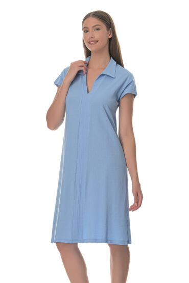 Κοντομάνικο Φόρεμα Polo Pique με Γιακά από 100% Απαλό Βαμβάκι Ανώτερης Ποιότητας Τέλεια Εφαρμογή σε κάθε Σωματότυπο - PNN Nightwear