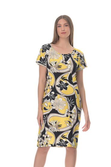 Καλοκαιρινό φόρεμα κοντομάνικο σε floral print - PNN Nightwear
